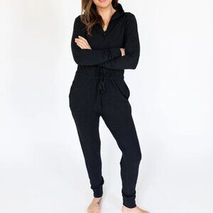 Smash + Tess Harris Black Jumpsuit Romper With Hood Size Medium